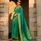 EKKTARA  Saree For Women Rama Green Colour Soft Silk Handloom Weaving Saree With Unstitched Blouse