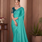 EKKTARA Saree For Women Aqua Green Colour Designer Party Wear Saree With Unstitched Blouse