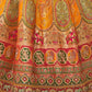 EKKTARA Semi Stitched Designer Orange Multicolour Colour Lehenga Choli Set