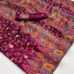 EKKTARA Saree For Women Burgundy Colour Kashmiri Handloom Weaving Organza Saree With Unstitched Blouse