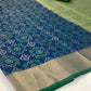 EKKTARA Saree For Women Steel Blue Patola Silk Saree