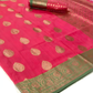 EKKTARA Saree For Women Hot Pink Handloom Weaving Silk Saree