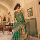 EKKTARA Saree For Women Jade Green Silk Organza Saree