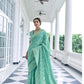 EKKTARA Saree For Women Emerald Green Chikankari Weaving Saree