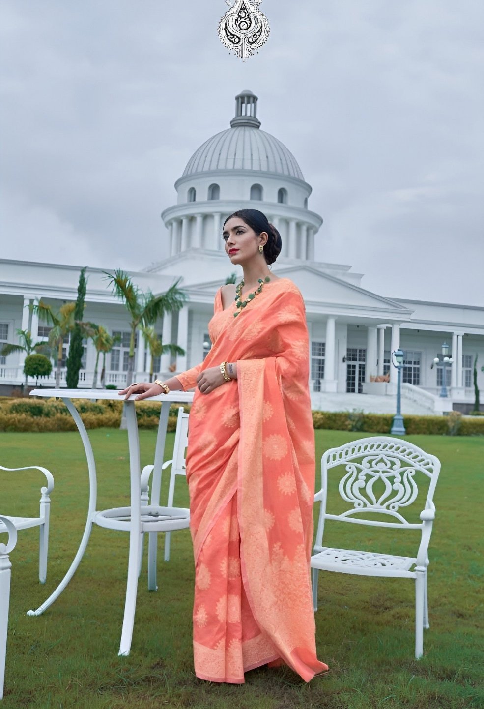 EKKTARA Saree For Women Imperial Red Chikankari Weaving Saree