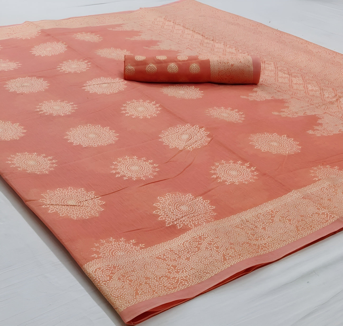 EKKTARA Saree For Women Imperial Red Chikankari Weaving Saree