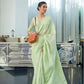 EKKTARA Saree For Women Mint Green Chikankari Lucknowi Weaving Saree