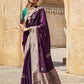 EKKTARA Saree For Women Festive Purple Designer Paithani Saree