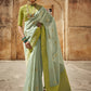 EKKTARA Saree For Women Pastel Light Green Designer Paithani Saree