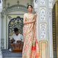 EKKTARA Saree For Women Gardenia Cream Colour Kashmiri Handloom Weaving Saree