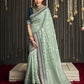 EKKTARA Saree For Women Pistachio Green Pure Soft Silk Celebrity Saree