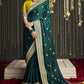 EKKTARA Saree For Women Pine Green Pure Soft Silk Celebrity Saree