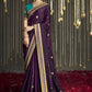 EKKTARA Saree For Women Purple Silk Designer Saree