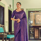 EKKTARA Saree For Women Berry Blue Handloom Weaving Silk Saree