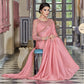 EKKTARA Saree For Women Blush Pink Silk Designer Satin Saree