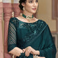 EKKTARA Saree For Women Dark Green Silk Designer Satin Saree