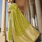 EKKTARA Saree For Women Lime Green Dola Silk Designer Saree