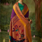 EKKTARA Saree For Women Purple Brasso Silk Designer Paithani Saree