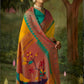 EKKTARA Saree For Women Yellow Brasso Silk Designer Paithani Saree