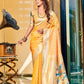 EKKTARA Saree For Women Cyber Yellow Paithani Silk Saree & Paithani Design Blouse