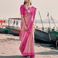 EKKTARA Saree For Women Rose Pink Pattu Soft Silk Saree