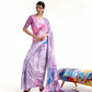 EKKTARA Saree For Women Orchid Printed Digital Crepe Georgette Saree