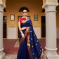 EKKTARA Saree For Women Navy Blue Colour Silk Weaving Saree With Designer Pallu