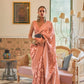 EKKTARA Saree For Women Light Copper Tissue Zari Handloom Weaving Saree Celebrity Collection