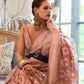 EKKTARA Saree For Women Light Copper Tissue Zari Handloom Weaving Saree Celebrity Collection