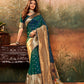 EKKTARA Saree For Women Green Colour Silk Zari Border Paithani  Saree With Unstitched Blouse