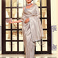 EKKTARA Saree For Women Silver Colour Kanjivaram Soft Silk Saree With Unstitched Blouse