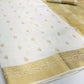 EKKTARA Saree For Women Cream White Colour Pure Kajivaram Silk Saree With Unstitched Blouse