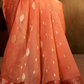 EKKTARA Saree For Women Merigold Orange Banarasi Tissue Saree