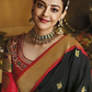 EKKTARA Saree For Women Black Colour Pure Silk Paithani  Saree With Unstitched Blouse Celebrity Collection