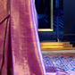 EKKTARA Saree For Women Purple Silk Handloom Weaving Saree