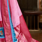 EKKTARA Saree For Women Pink Colour Pure Silk Designer Patola Saree With Unstitched Blouse