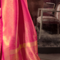 EKKTARA Saree For Women Trendy Pink Silk Handloom Weaving Saree