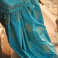 EKKTARA Saree For Women Sky Blue Two Tone Handloom Weaving Satin Silk Saree