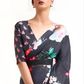 EKKTARA Saree For Women Black Printed Digital Crepe Georgette Saree