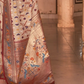 EKKTARA Saree For Women Peanut Brown Silk Designer Paithani Saree