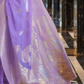 EKKTARA Saree For Women Orchid Colour Linen Handloom Weaving Saree With Unstitched Blouse
