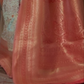 EKKTARA Saree For Women Light Green Colour Kashmiri Chaap Handloom Weaving Silk Saree With Unstitched Blouse