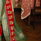 EKKTARA Saree For Women Green Colour Pure Silk Designer Patola Saree With Unstitched Blouse