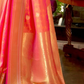 EKKTARA Saree For Women Orange Handloom Silk Weaving Saree