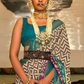 EKKTARA Saree For Women Off White Colour Patola Silk Saree With Designer Border & Unstitched Blouse