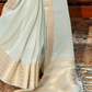 EKKTARA Saree For Women Baby Blue Soft Silk Tissue Saree