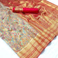 EKKTARA Saree For Women Light Green Colour Kashmiri Chaap Handloom Weaving Silk Saree With Unstitched Blouse