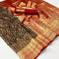 EKKTARA Saree For Women Multi Colour Kashmiri Chaap Handloom Weaving Silk Saree With Unstitched Blouse