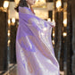 EKKTARA Saree For Women Orchid Colour Linen Handloom Weaving Saree With Unstitched Blouse
